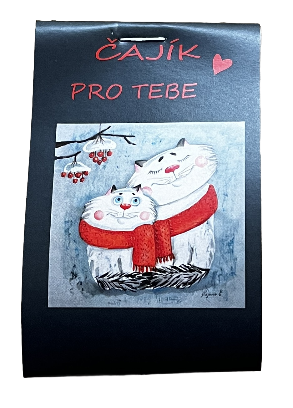Čajíček - kočky šála červená